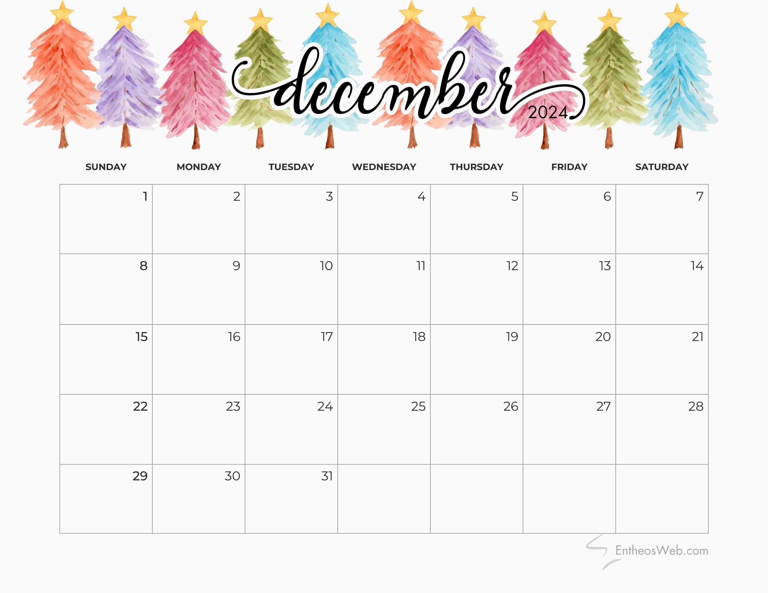 December 2024 Calendars EntheosWeb