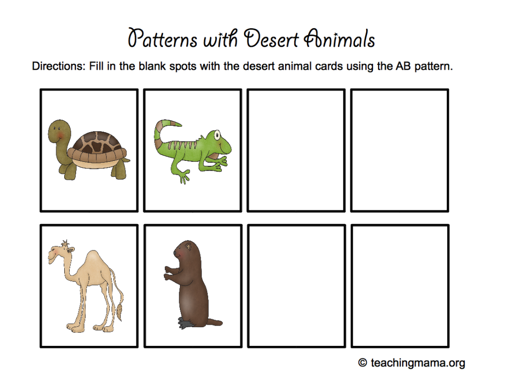 Desert Animal Printables Teaching Mama