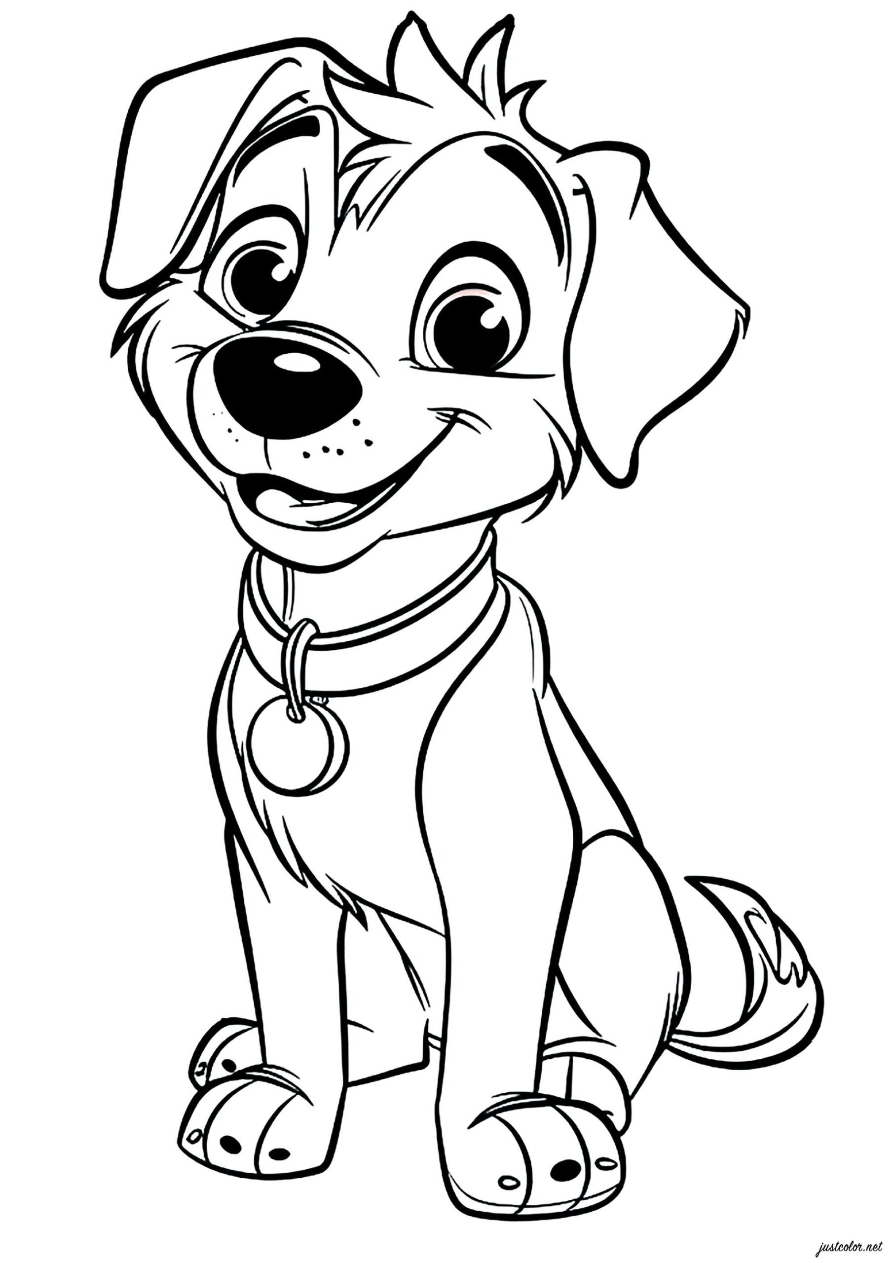 Dog Disney Pixar Style Dog Coloring Pages