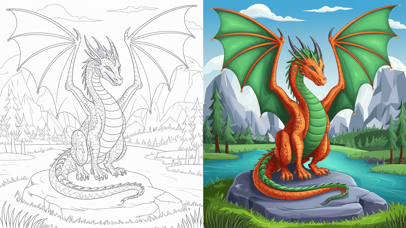 Printable Coloring Pictures Of Dragons