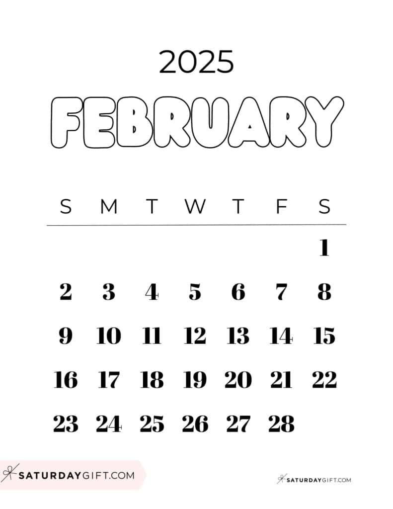 february printable calendar 2025