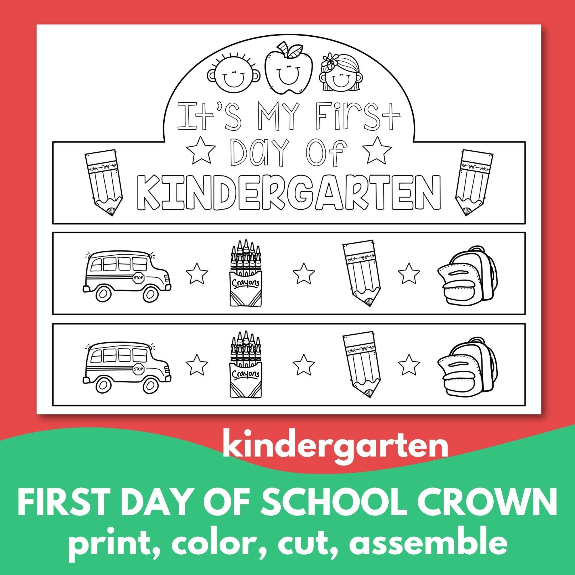 first day of kindergarten printable