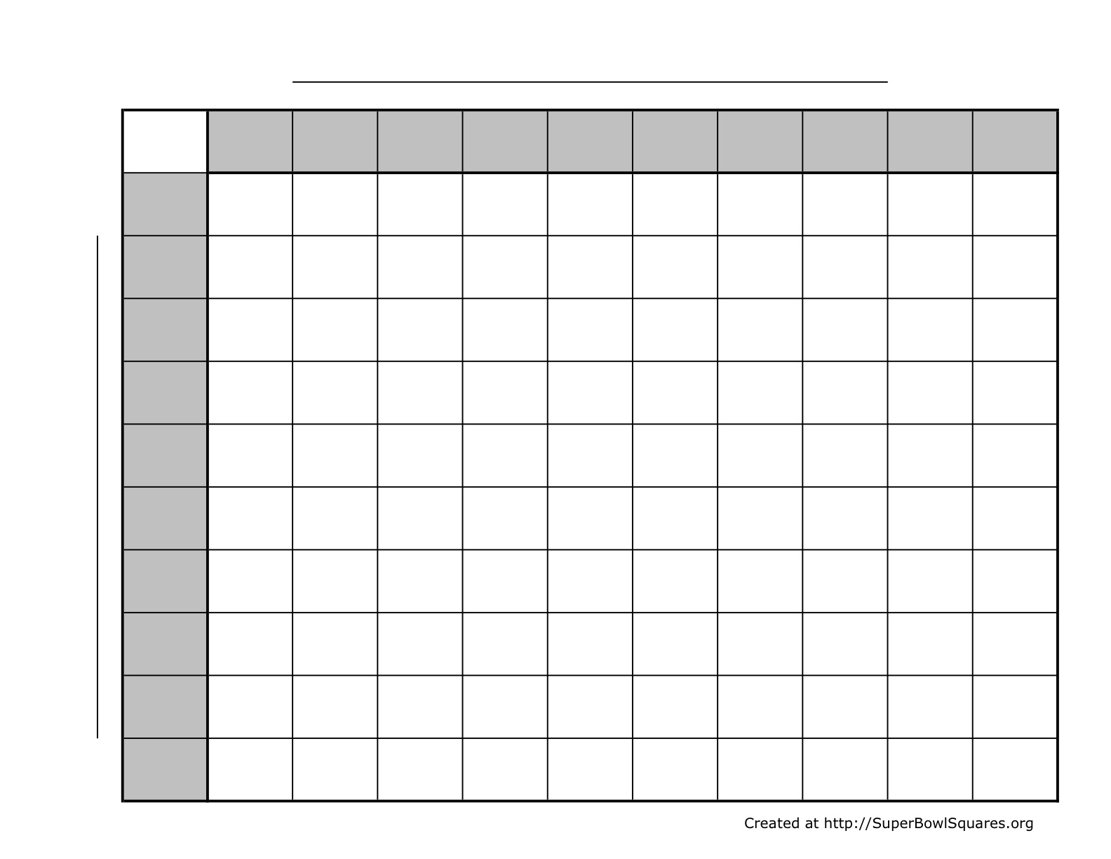 Super Bowl Squares Printable