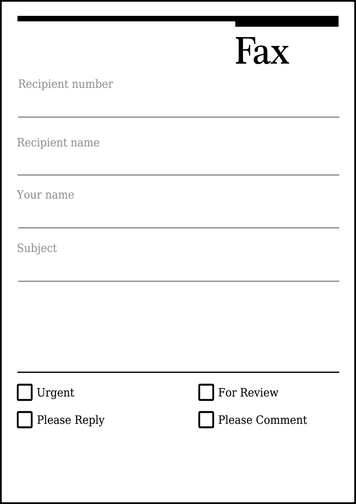 free printable fax cover letter