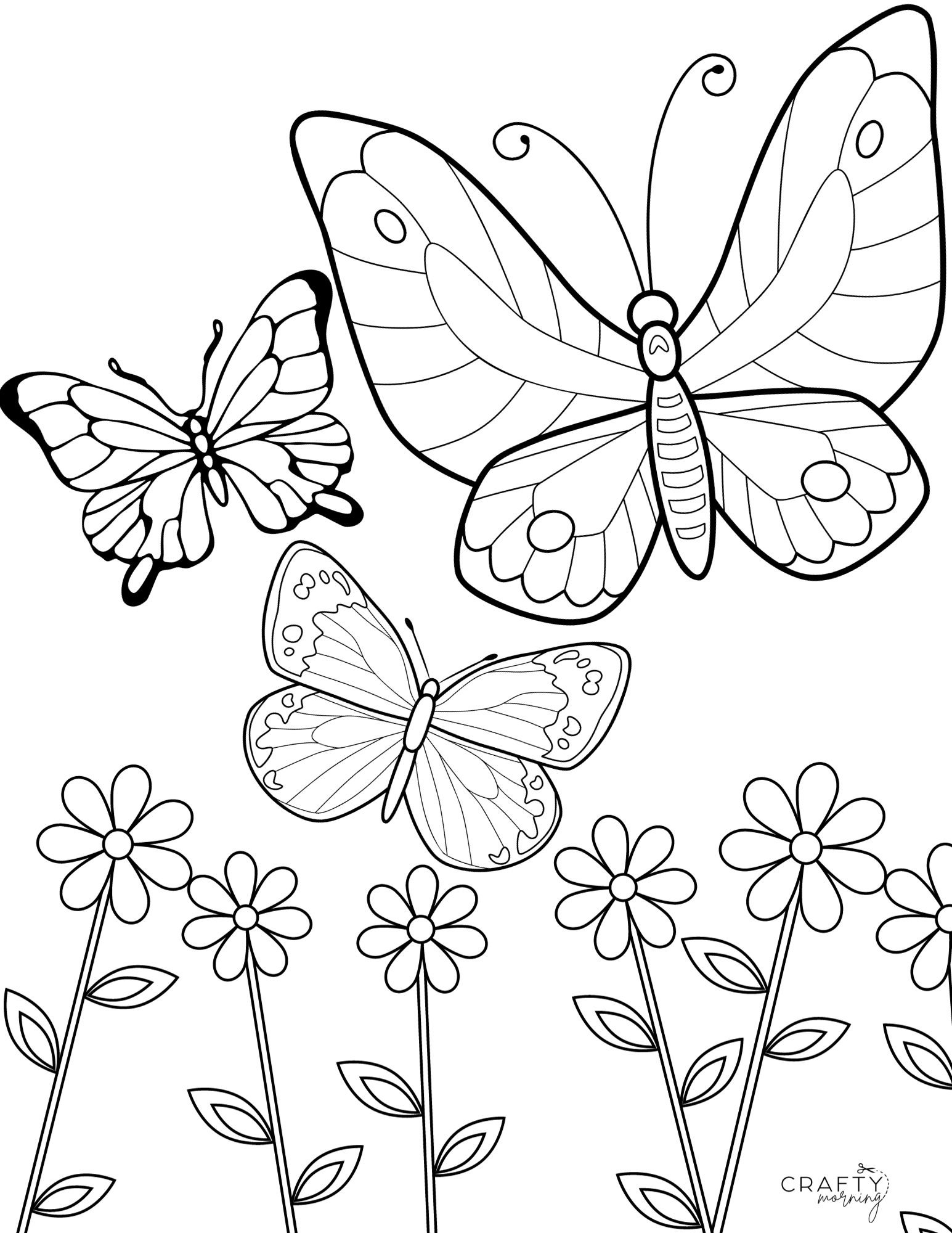 Free Butterfly Coloring Pages To Print Crafty Morning