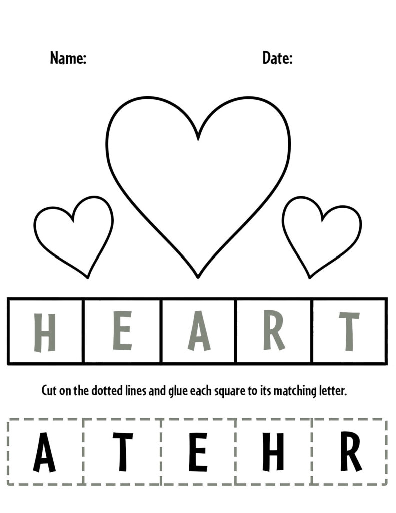 Free Heart Worksheets For Preschool The Hollydog Blog
