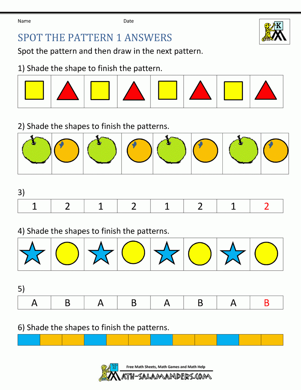 pattern worksheets for preschool