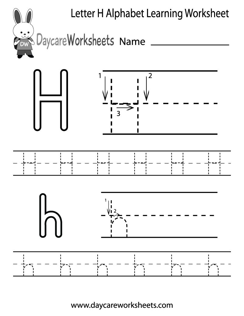 h preschool worksheet