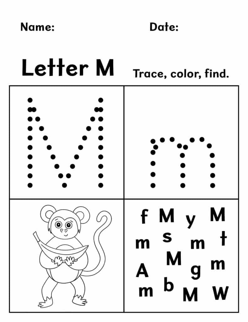 Letter M Worksheets For Preschool