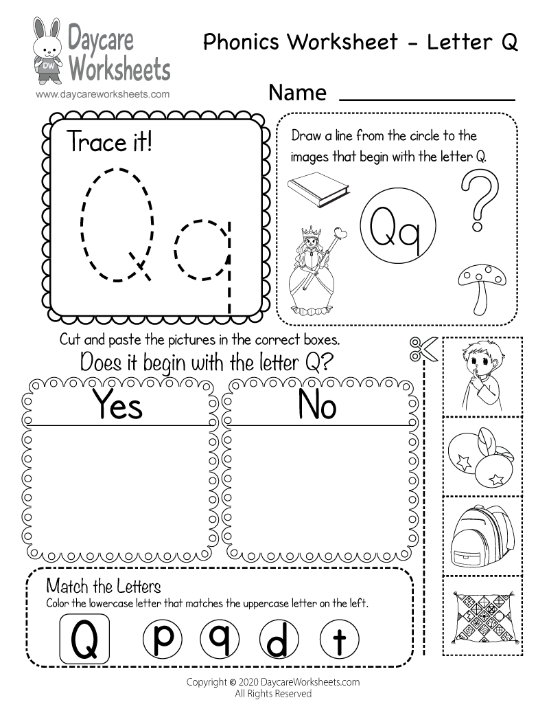 letter q worksheets for preschool