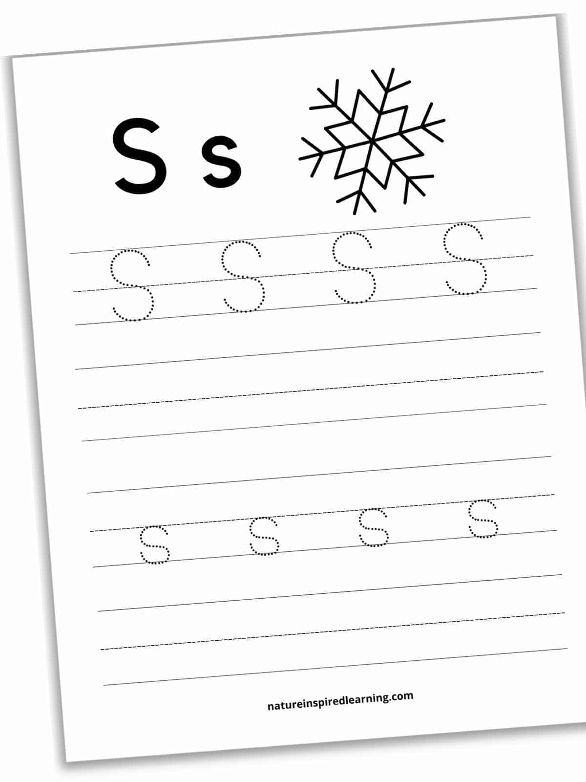 letter s tracing worksheets preschool