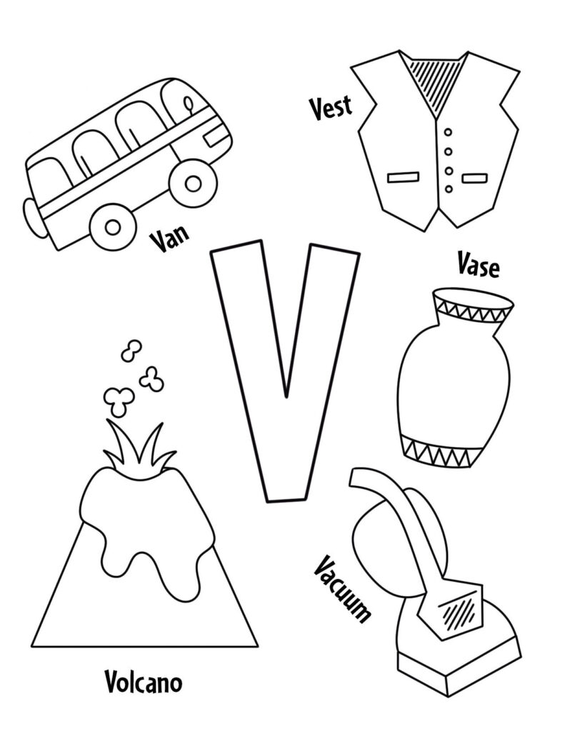 letter v preschool worksheets