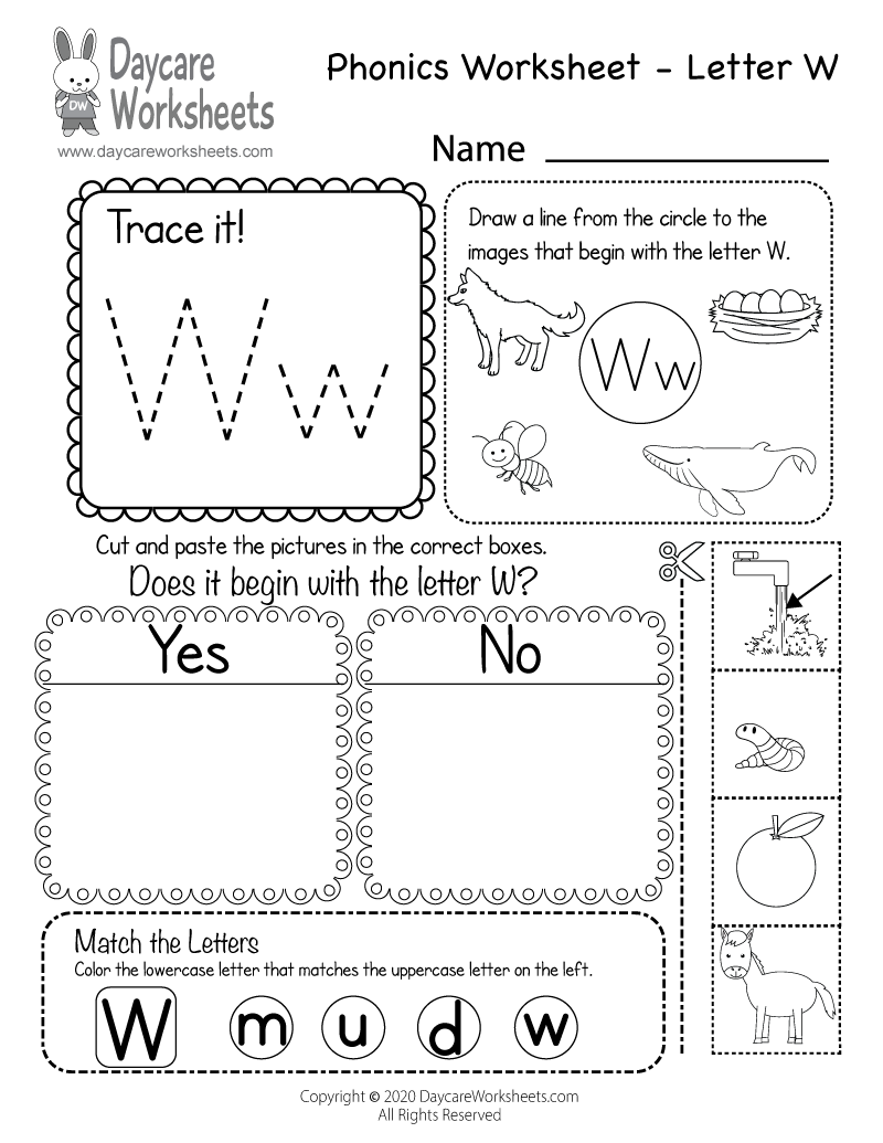 letter w worksheets for preschoolers