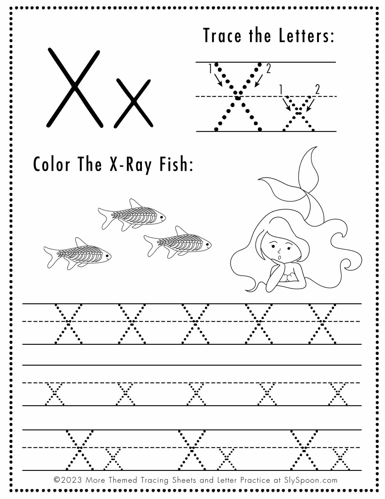 letter x worksheets for preschool
