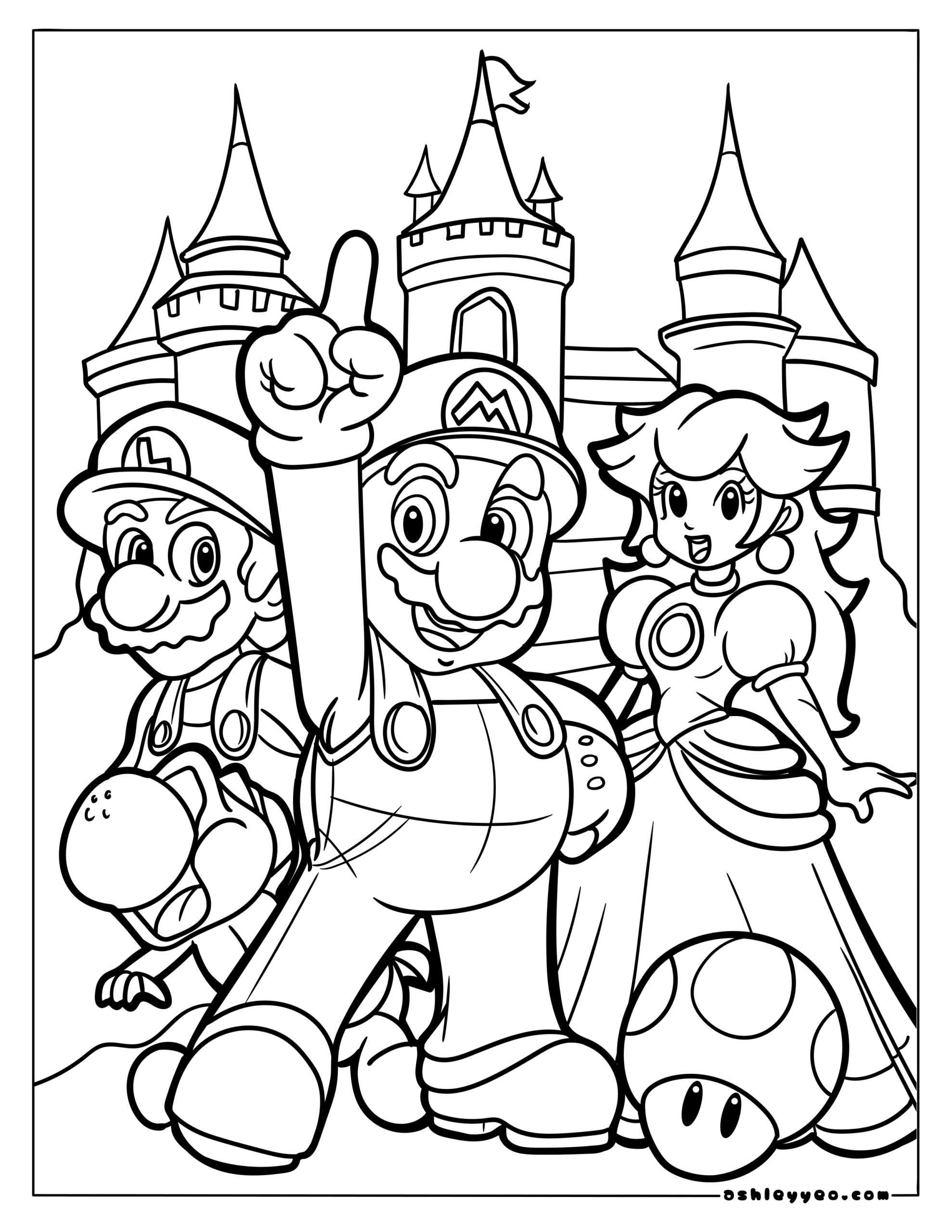 mario brothers printable coloring sheets