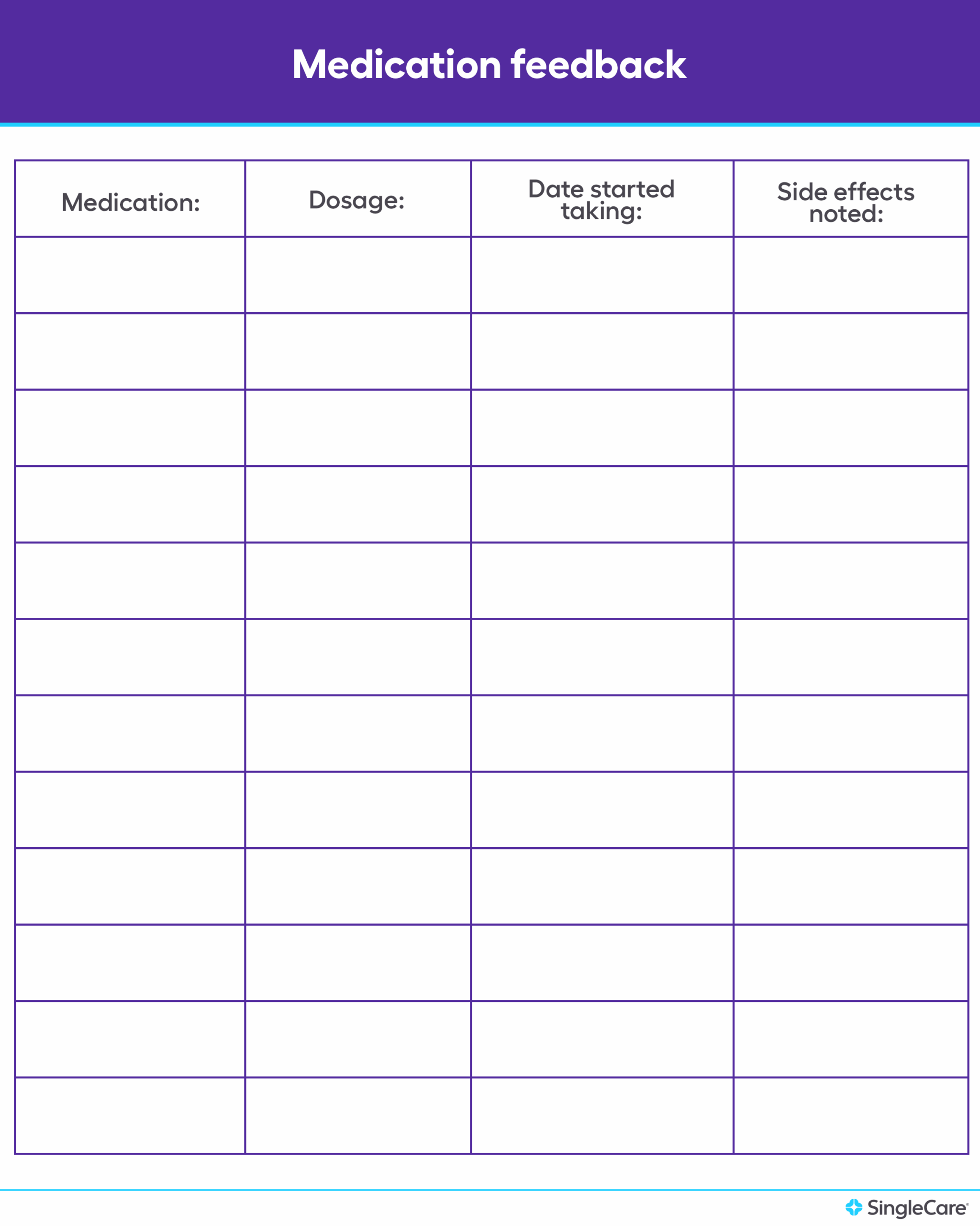 Printable Medication Chart Pdf