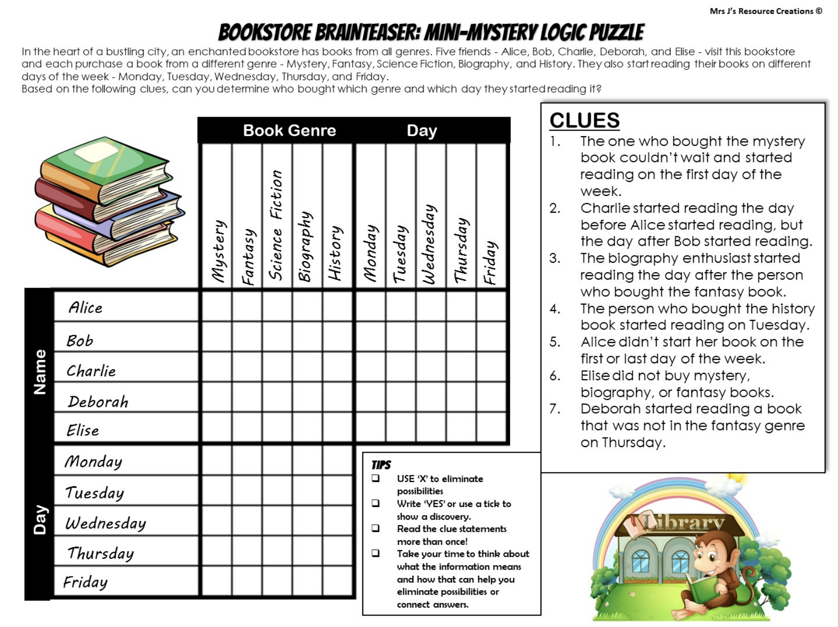 Free Printable Logic Puzzles With Answers
