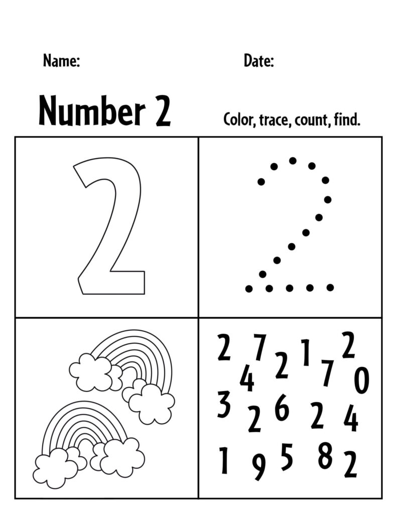 Number 2 Worksheets For Preschool