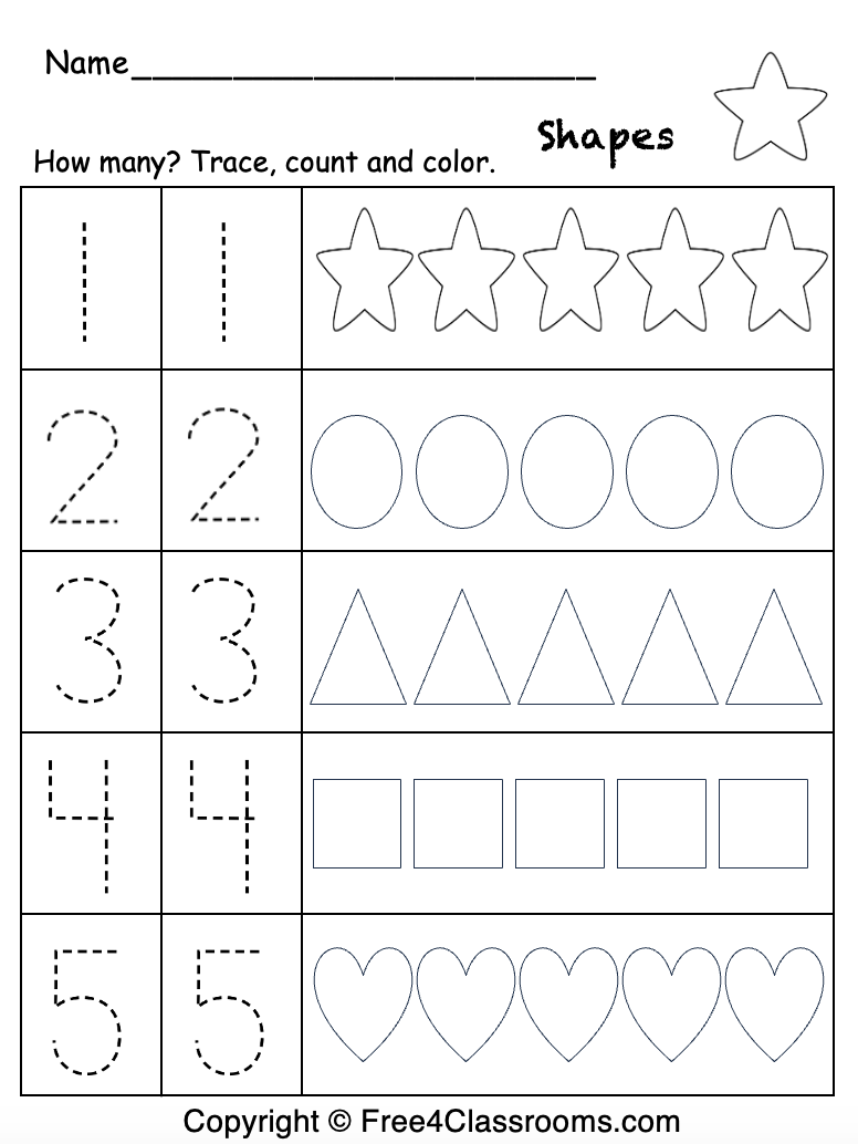 math preschool worksheets