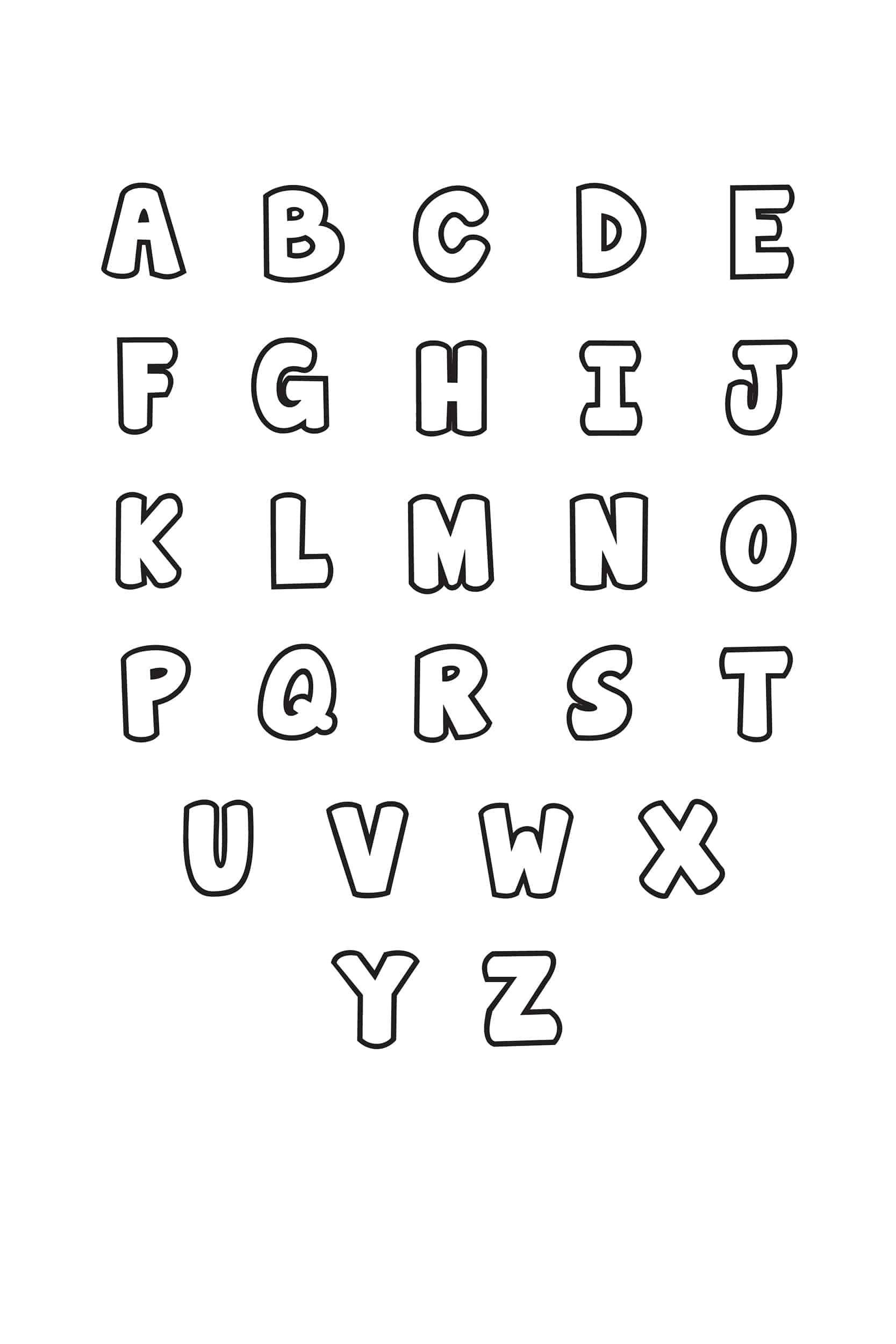 Free Printable Bubble Letters Of The Alphabet