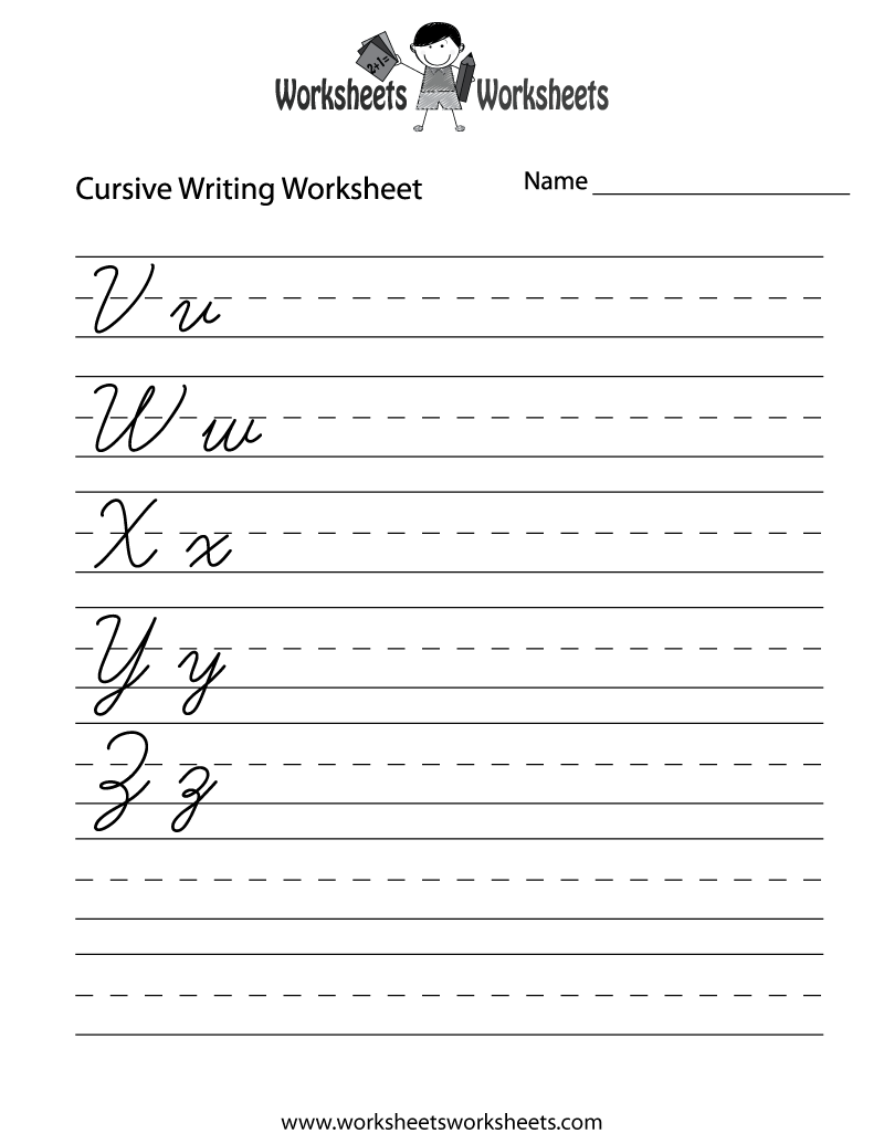 free printable cursive handwriting worksheets