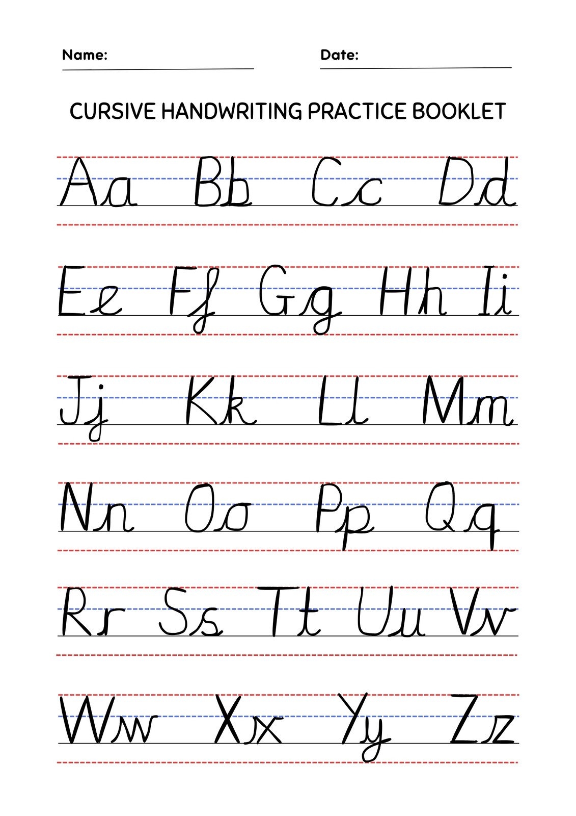 Free Printable Cursive Handwriting Worksheets