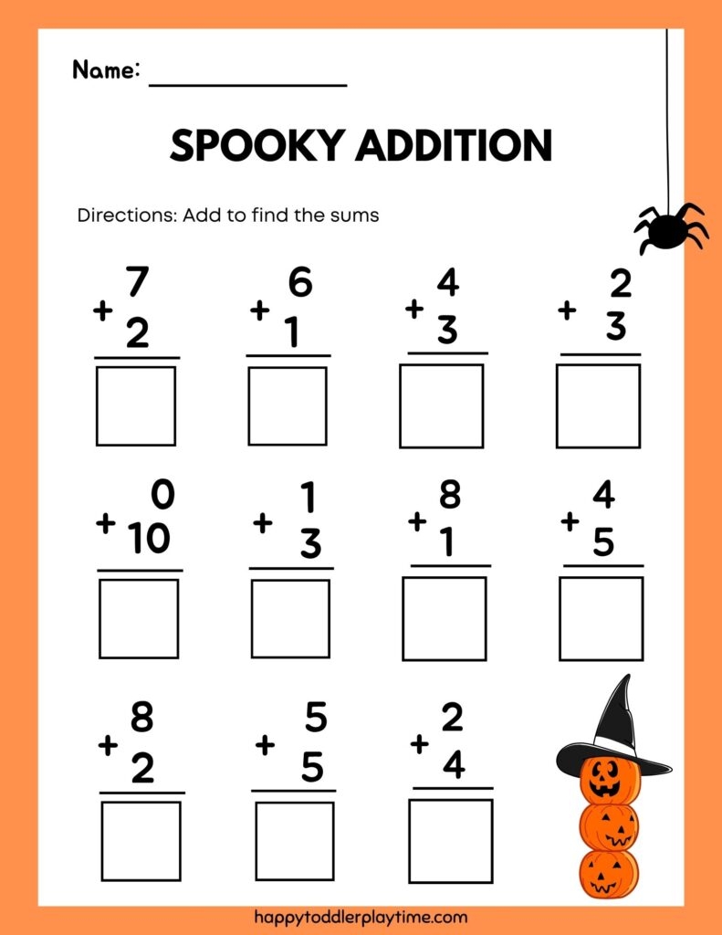free math printables for kindergarten