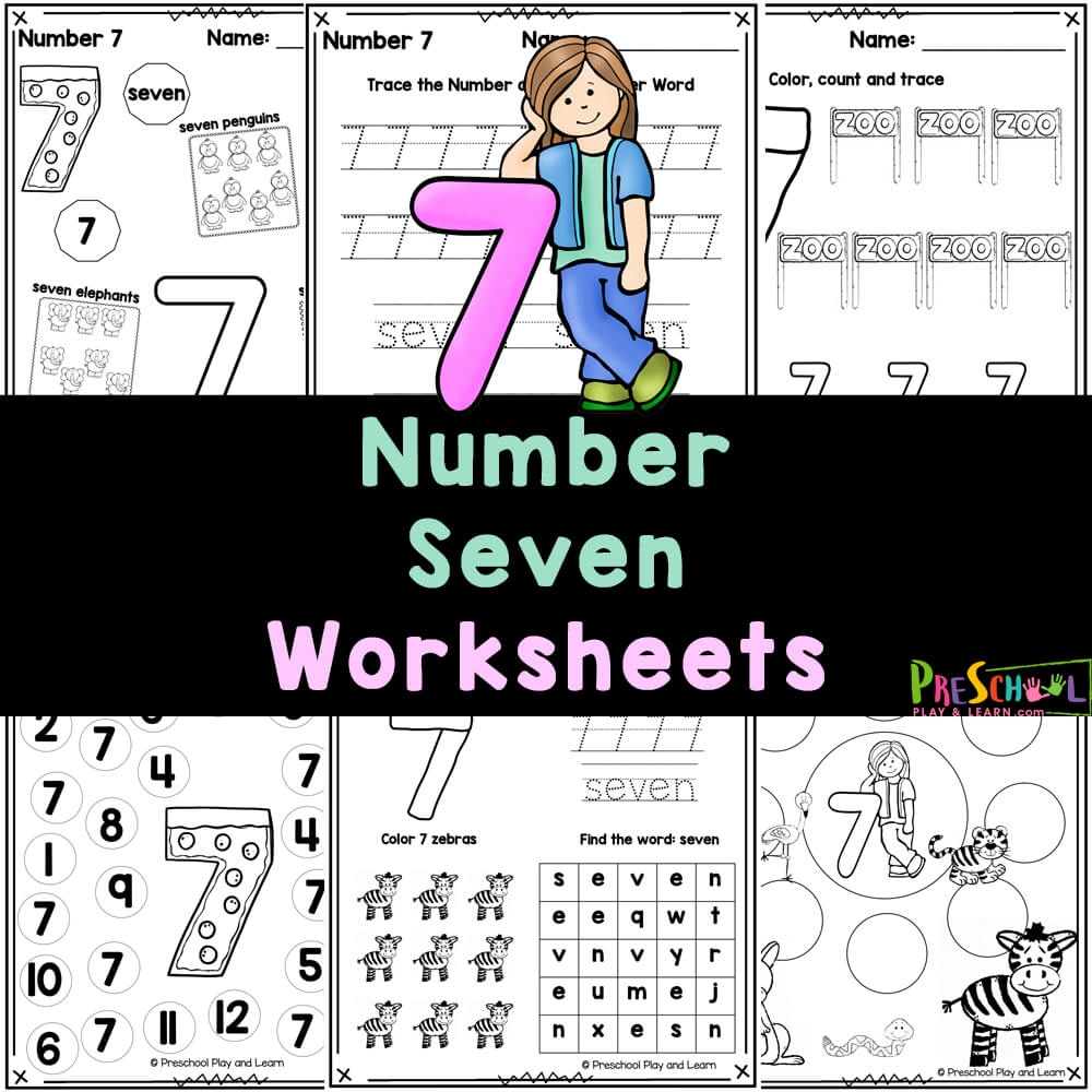 number 7 worksheets for preschool