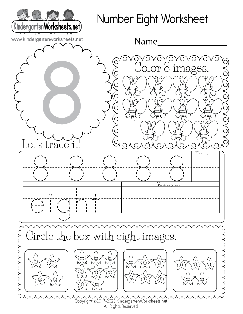 Free Printable Number Eight Worksheet Worksheets Library