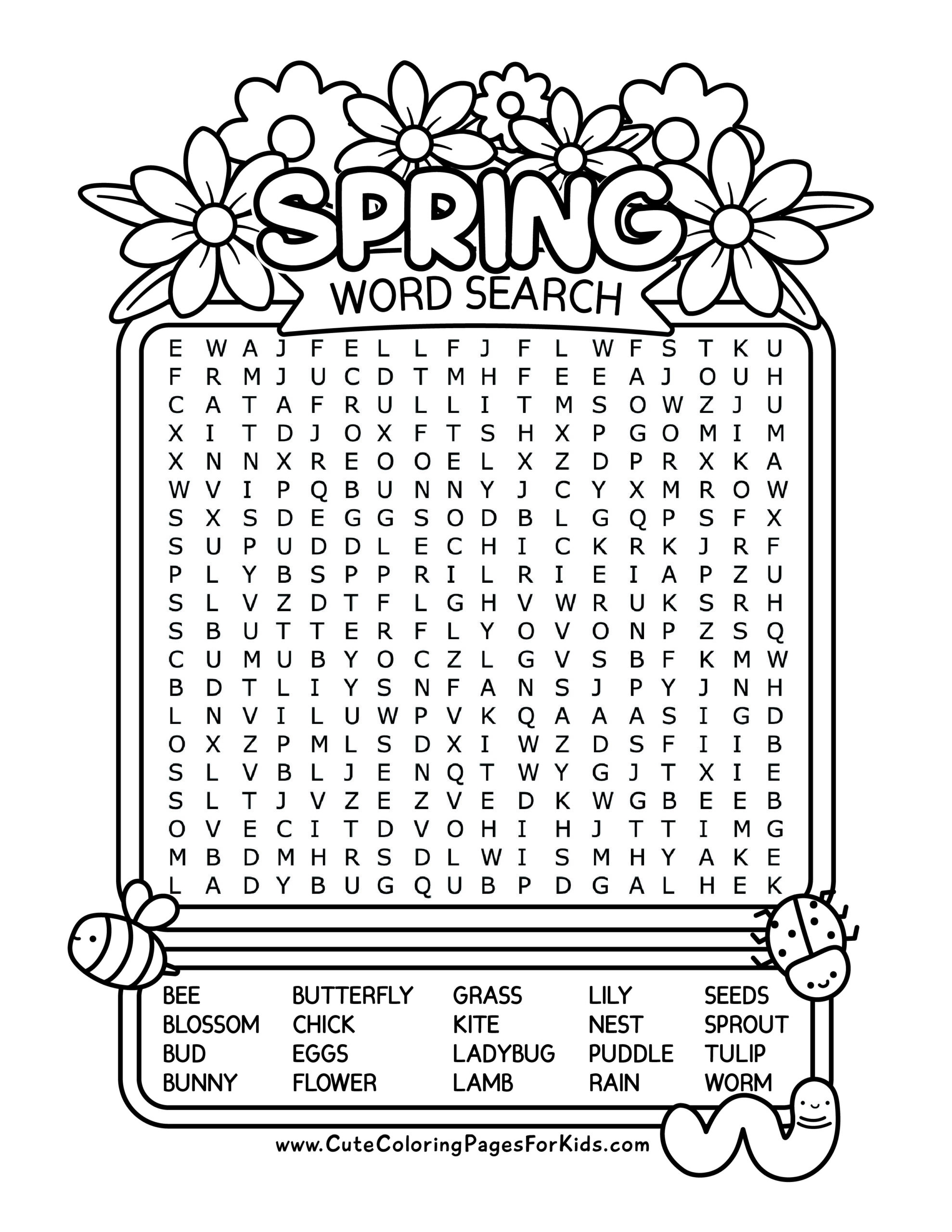 word search for kids printable