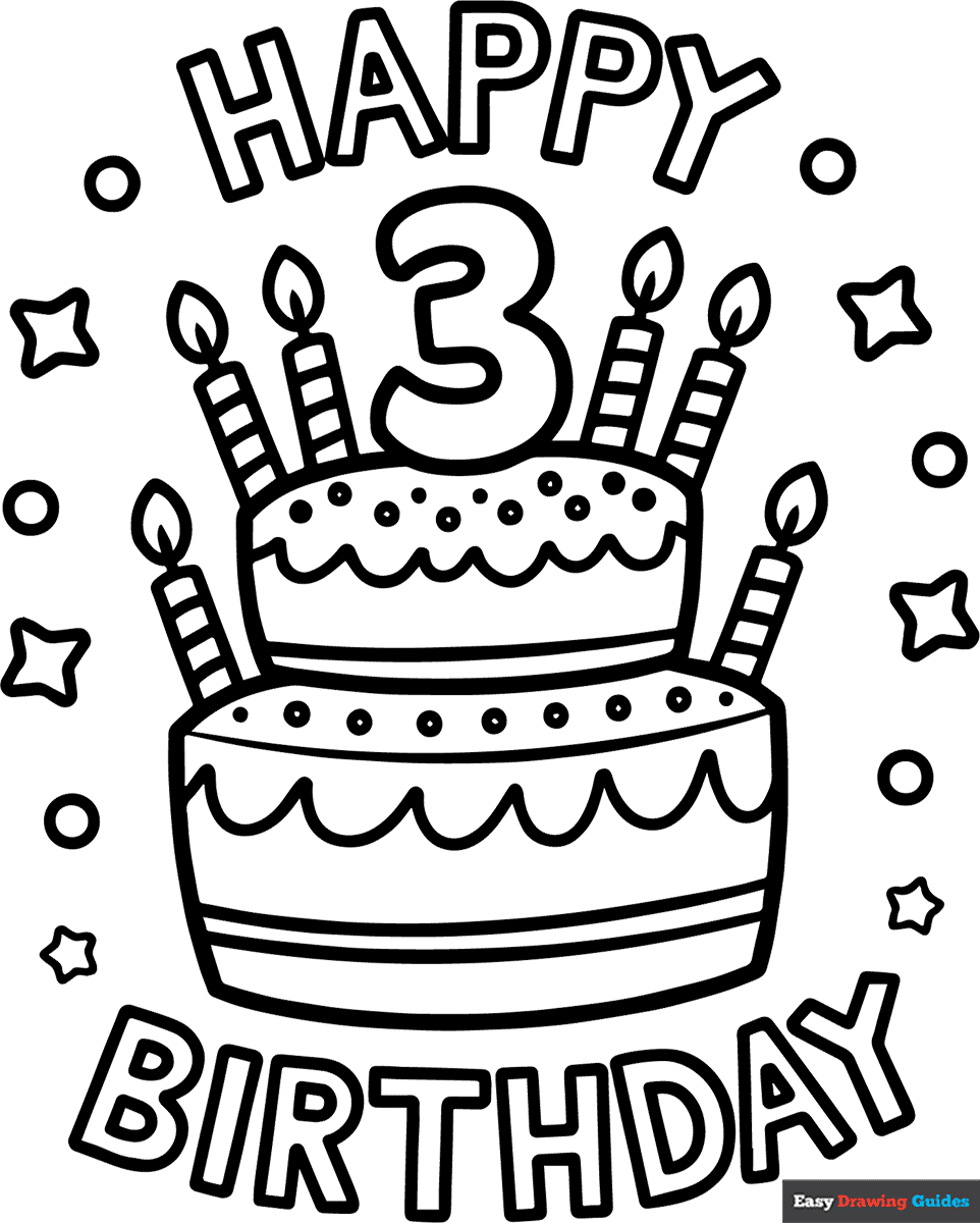 printable happy birthday coloring pages
