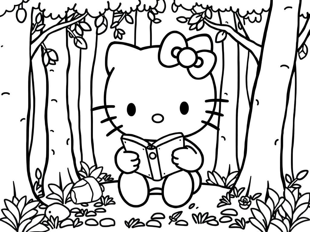 hello kitty color pages printable