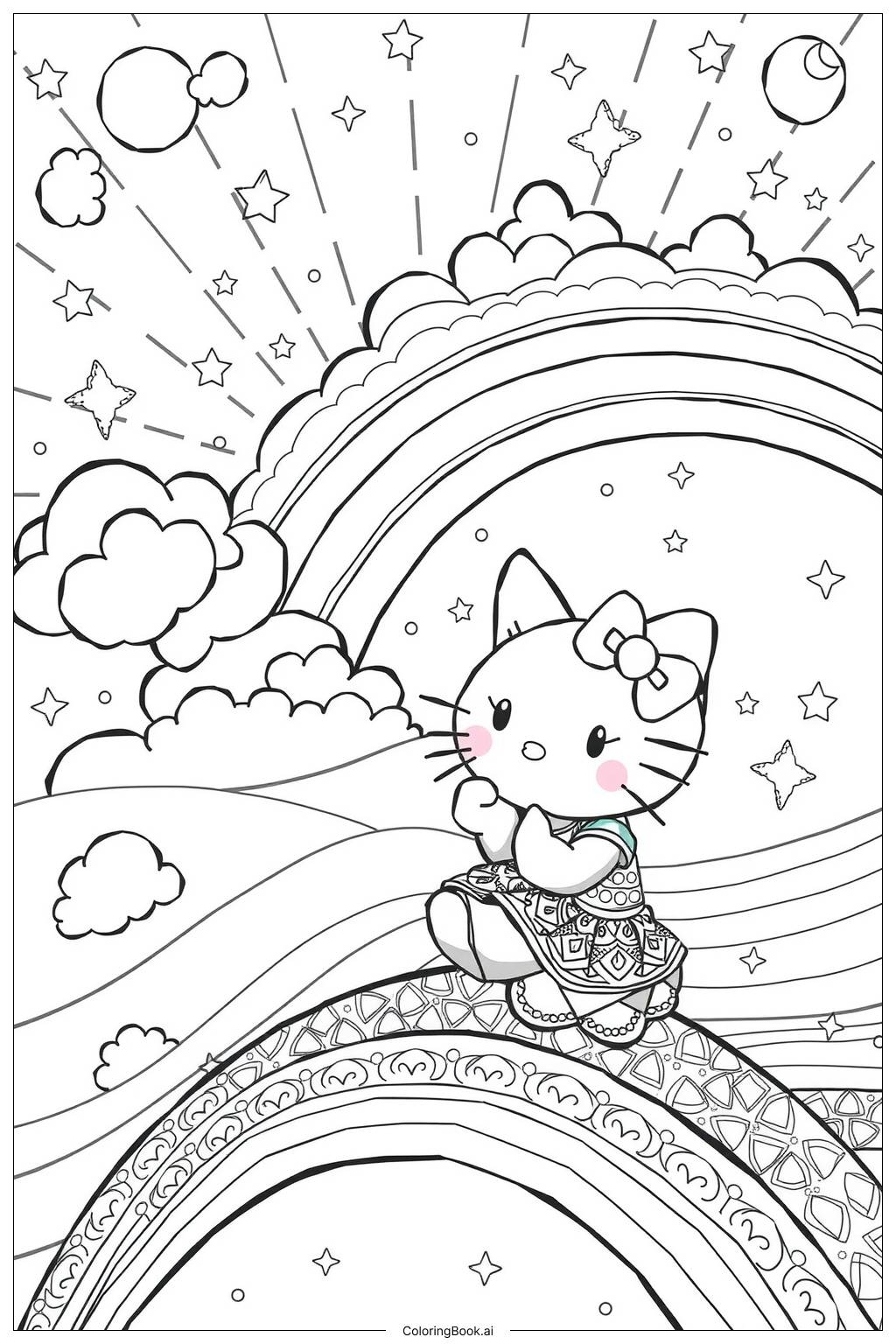 printable coloring hello kitty