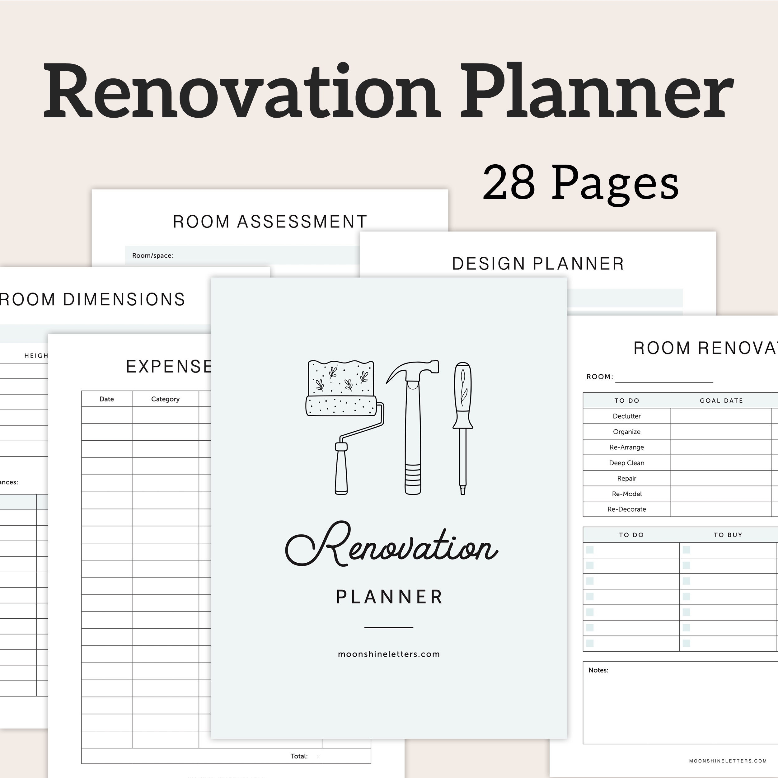 Home Renovation Planner Printable Home Remodel Planner PDF DOWNLOAD Etsy
