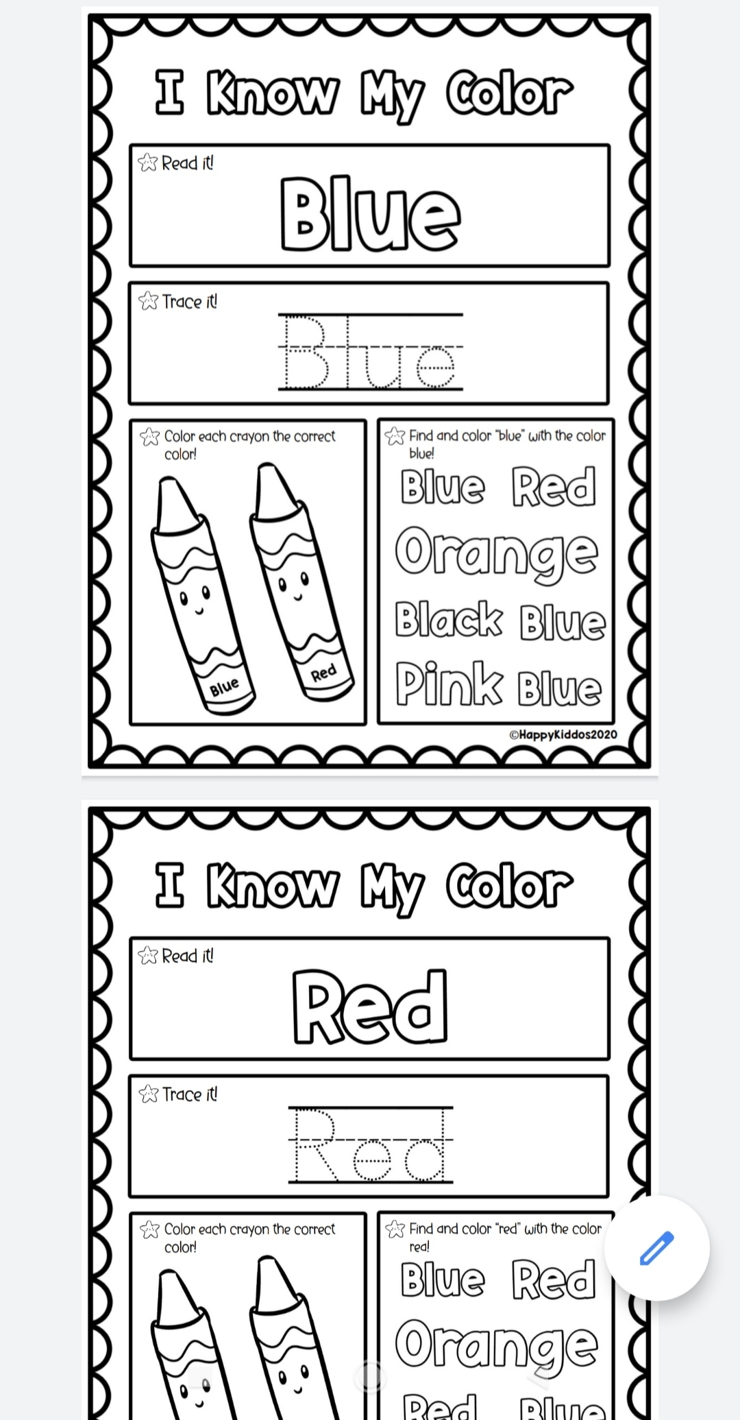 Color Worksheets For Preschoolers