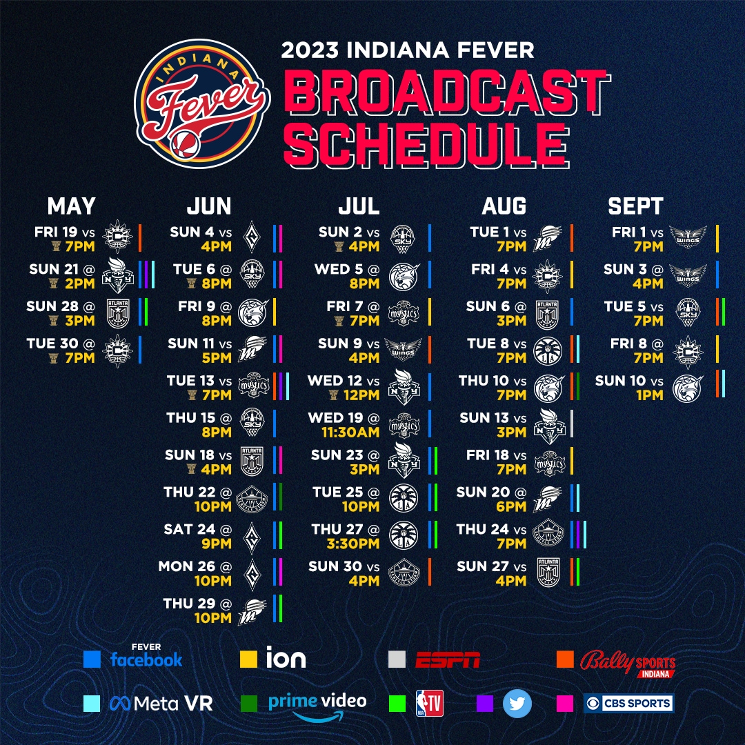 Indiana Fever Announce 2023 Broadcast Schedule