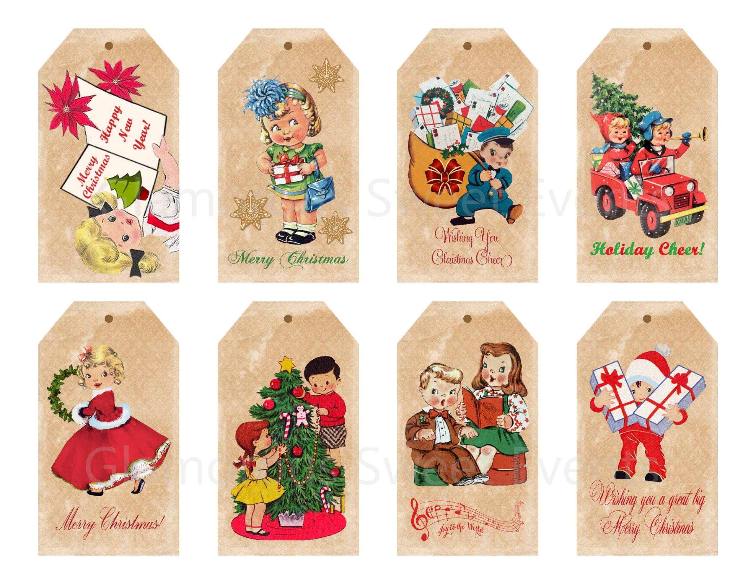 INSTANT DOWNLOAD Vintage Christmas Gift Tags Printable Etsy
