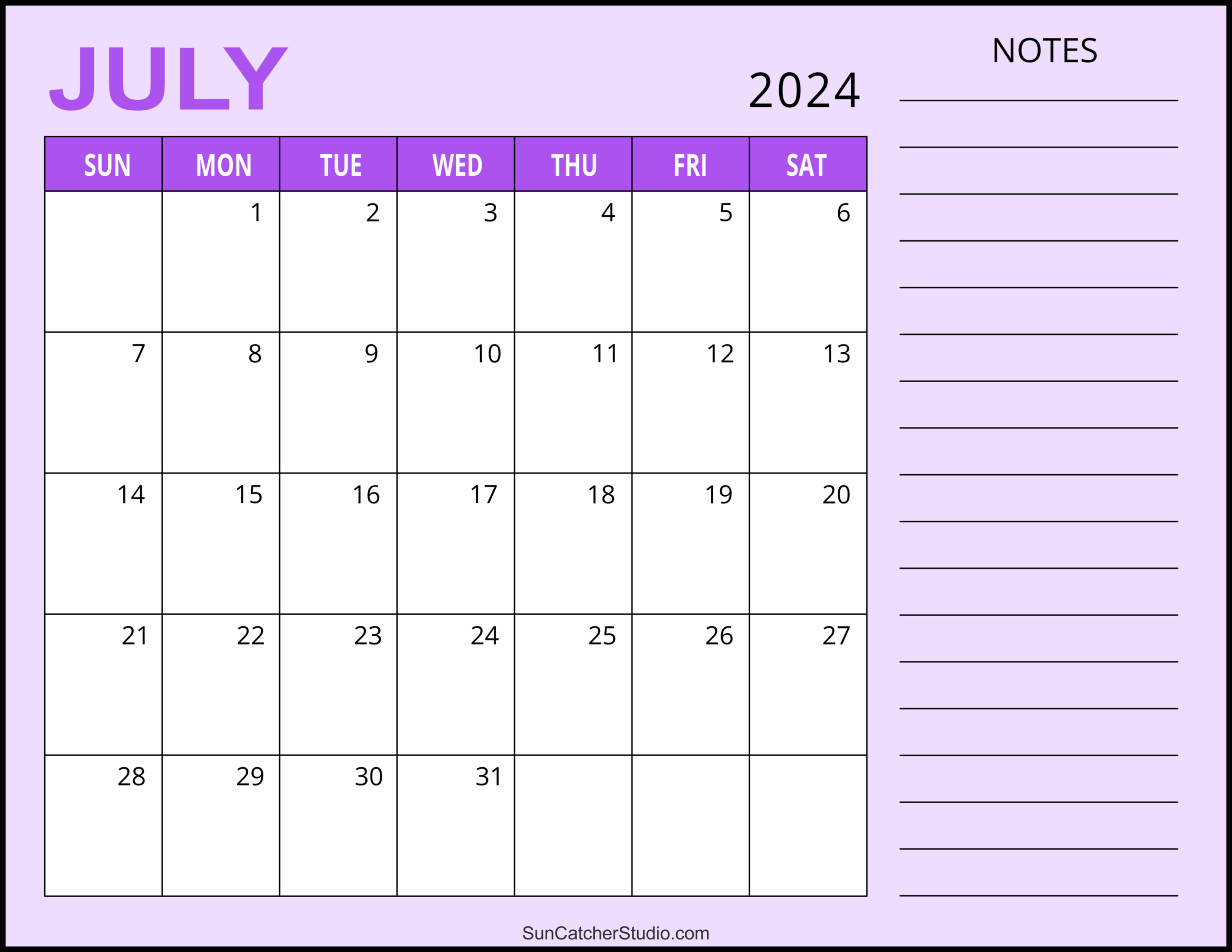 July 2024 Calendar Free Printable Free Printables Monograms Design Tools Patterns DIY Projects