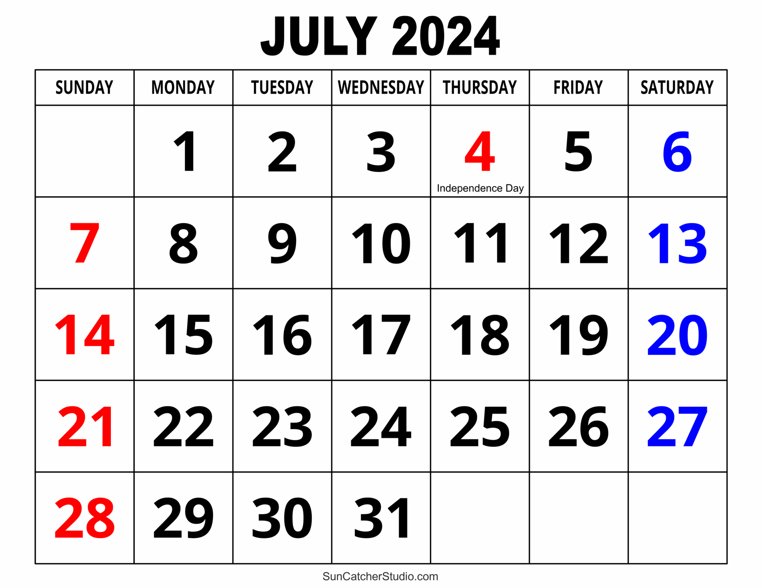 July 2024 Calendar Free Printable Free Printables Monograms Design Tools Patterns DIY Projects