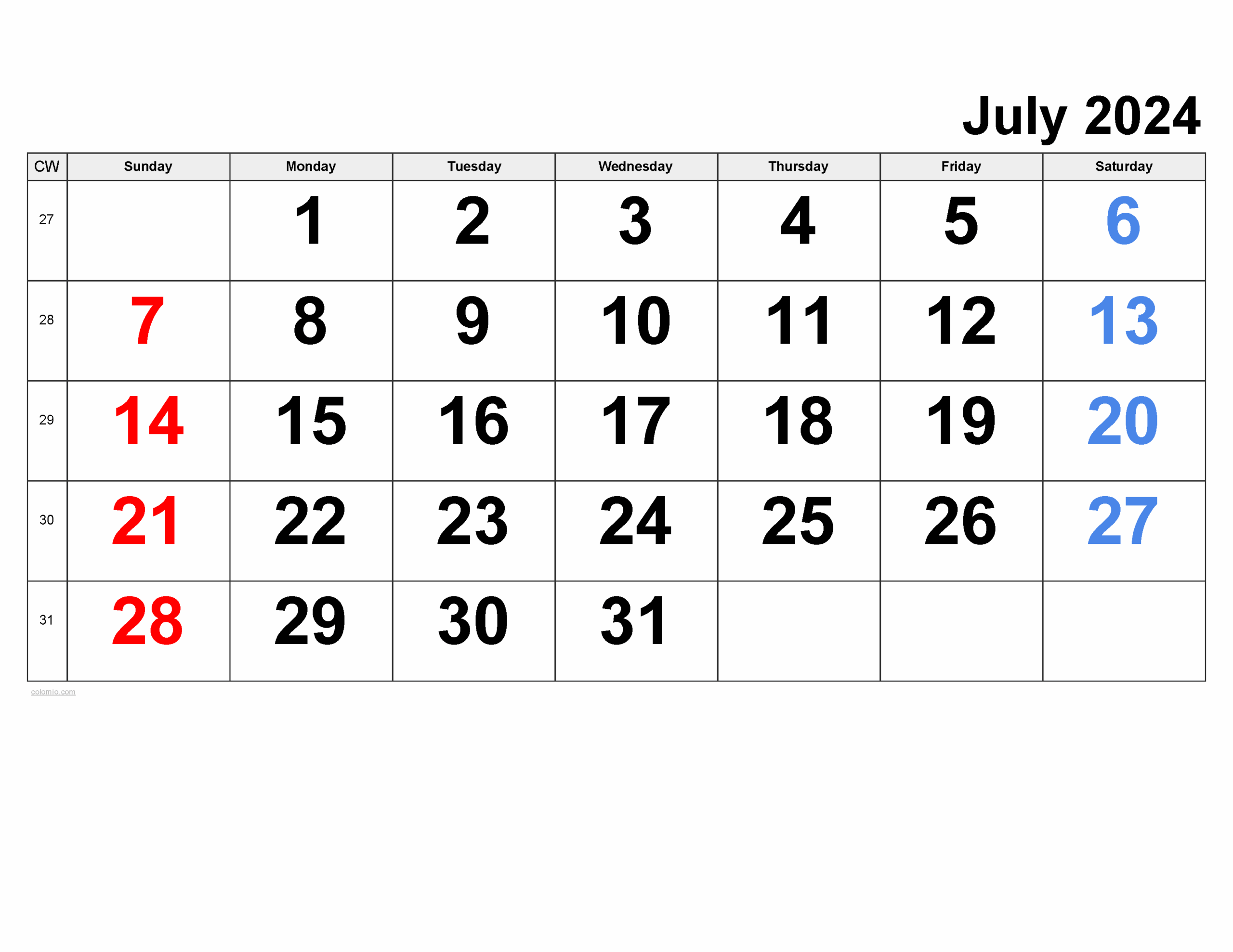 july printable calendar 2024