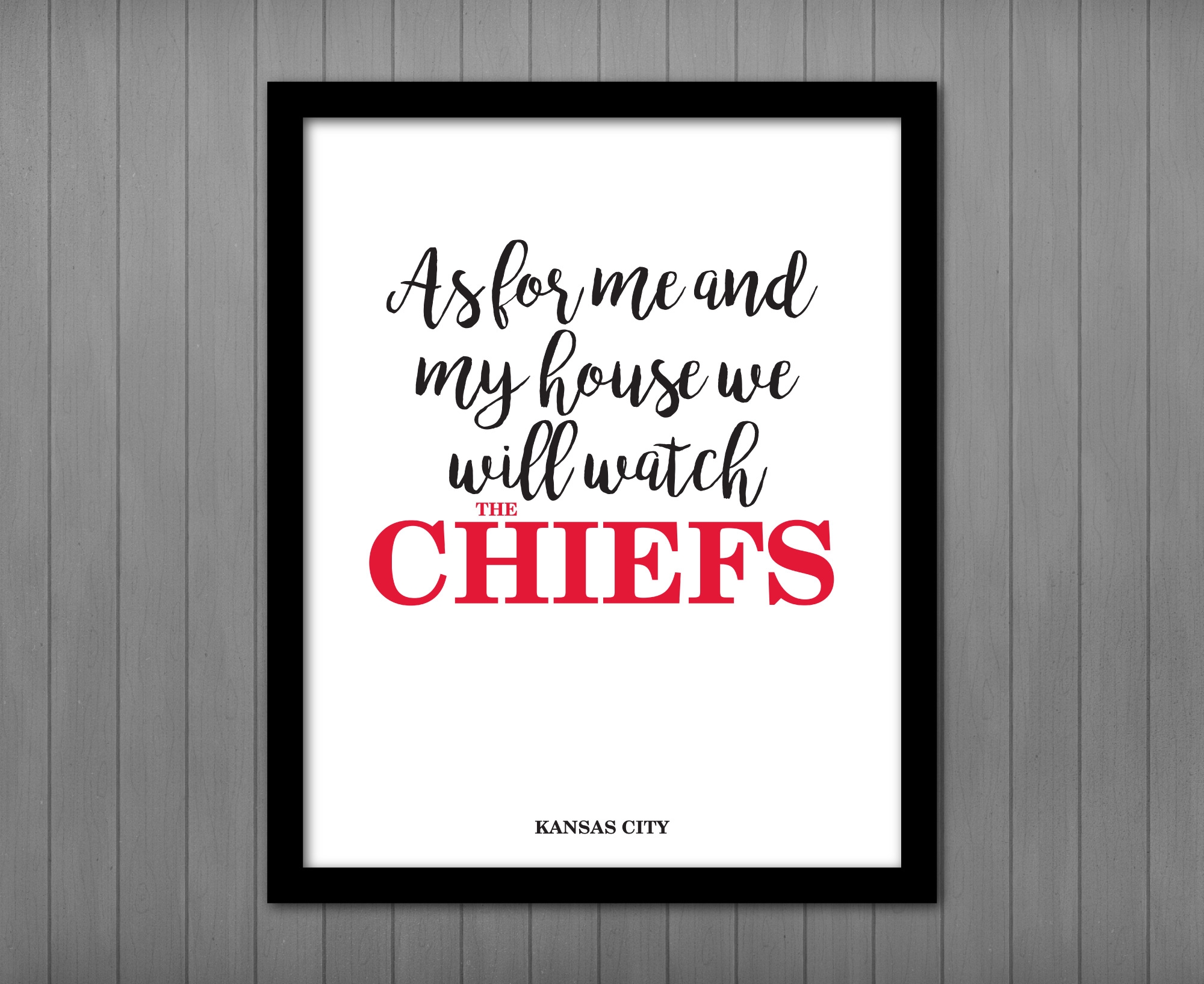 KC Chiefs House Printable Wall Art Football Sunday Party Decor Fun Kansas City Fan Art Printables By Cottonwood Whispers