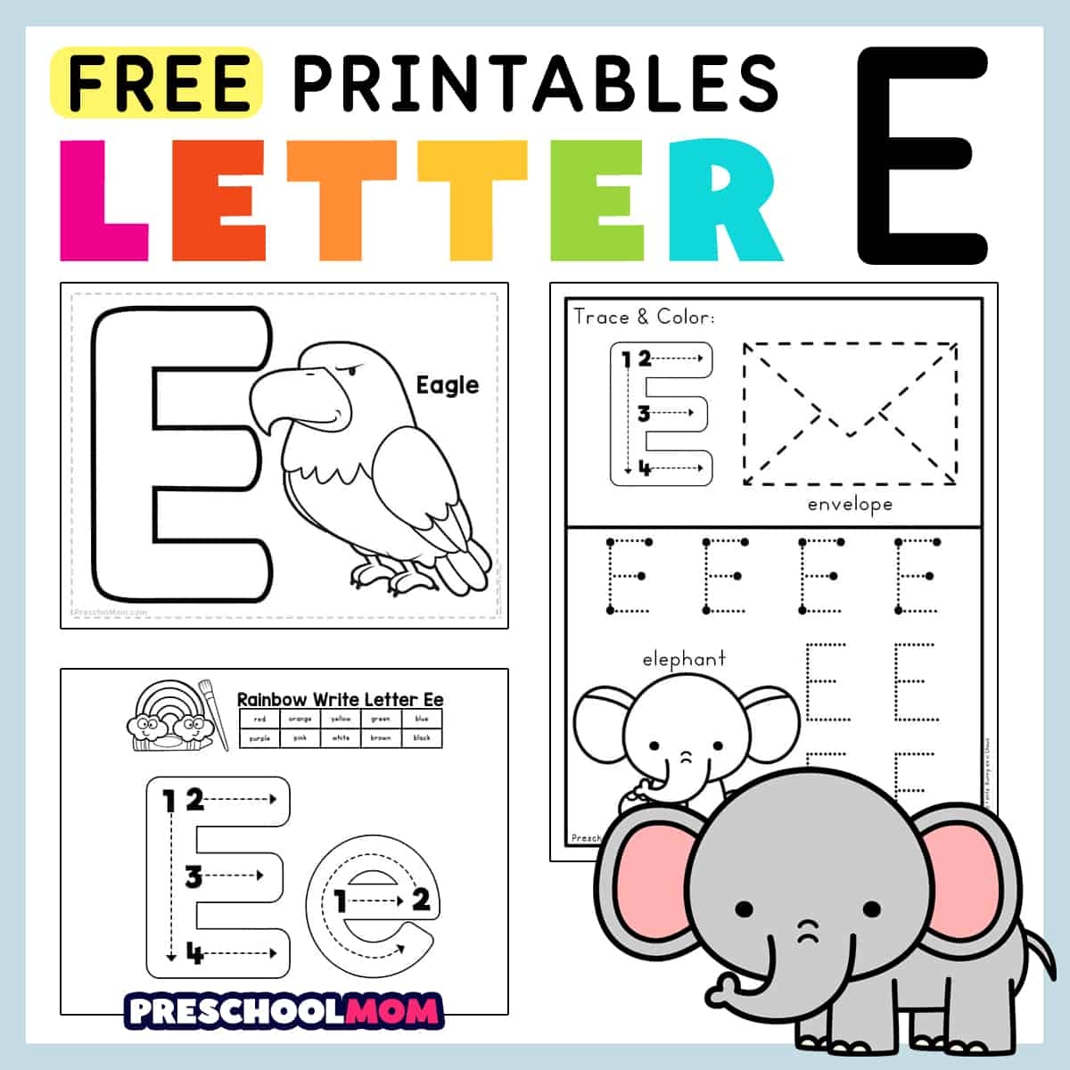 Letter E Worksheets For Preschool