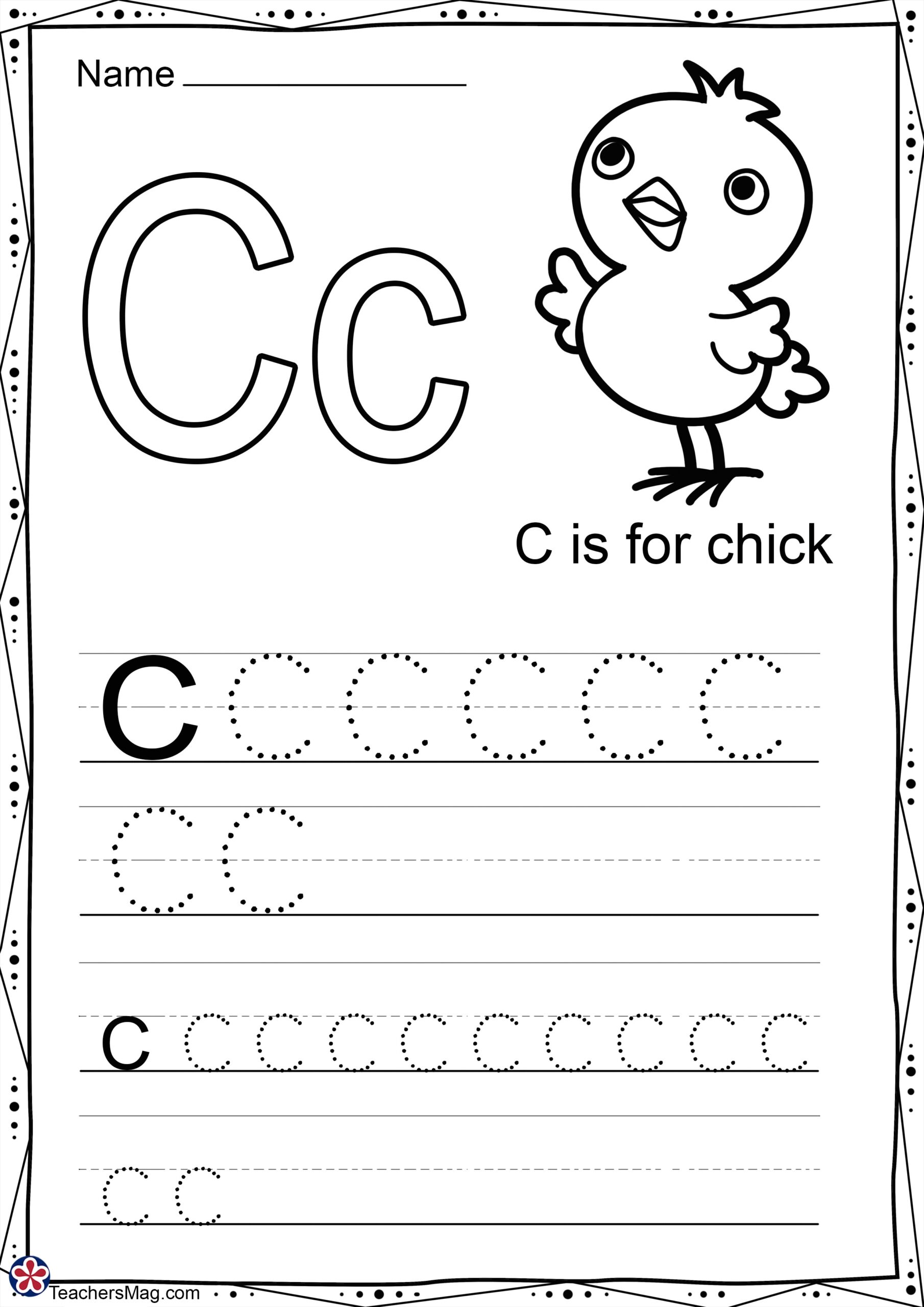 letter c preschool worksheets