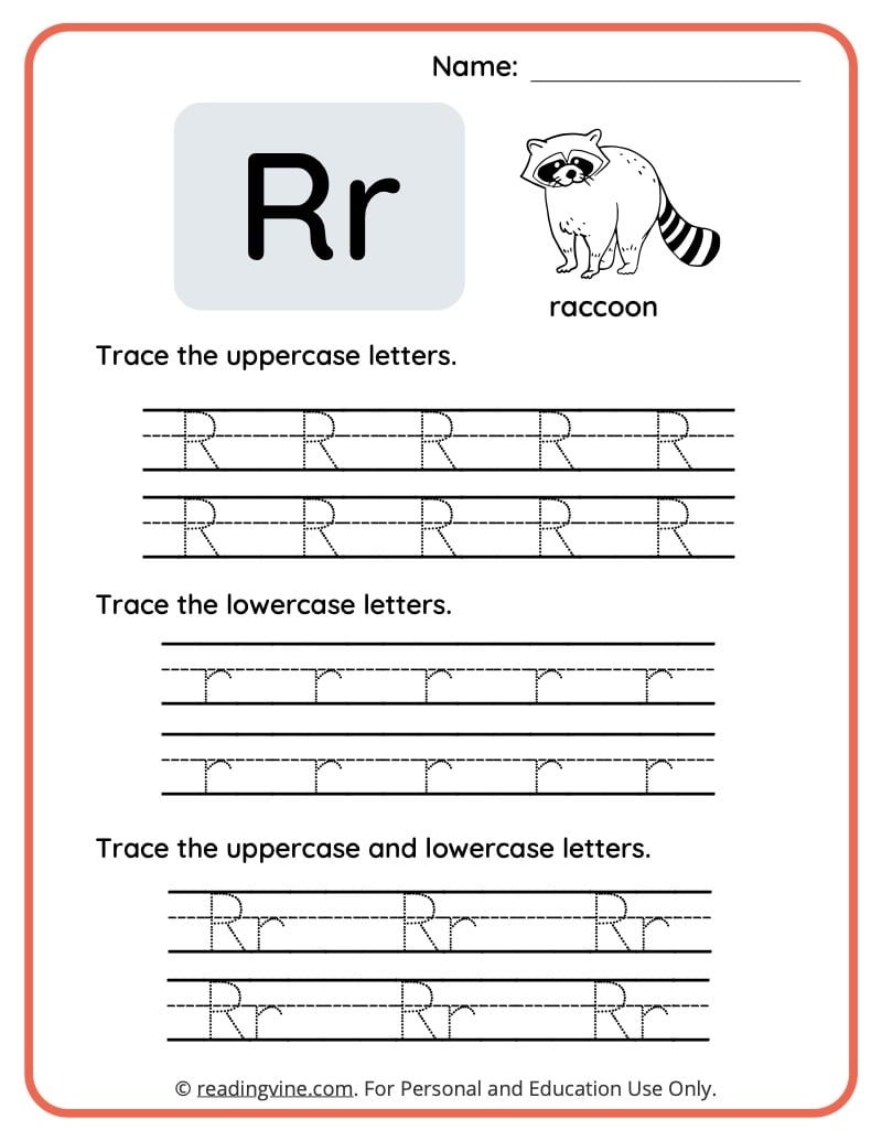 letter r worksheets preschool