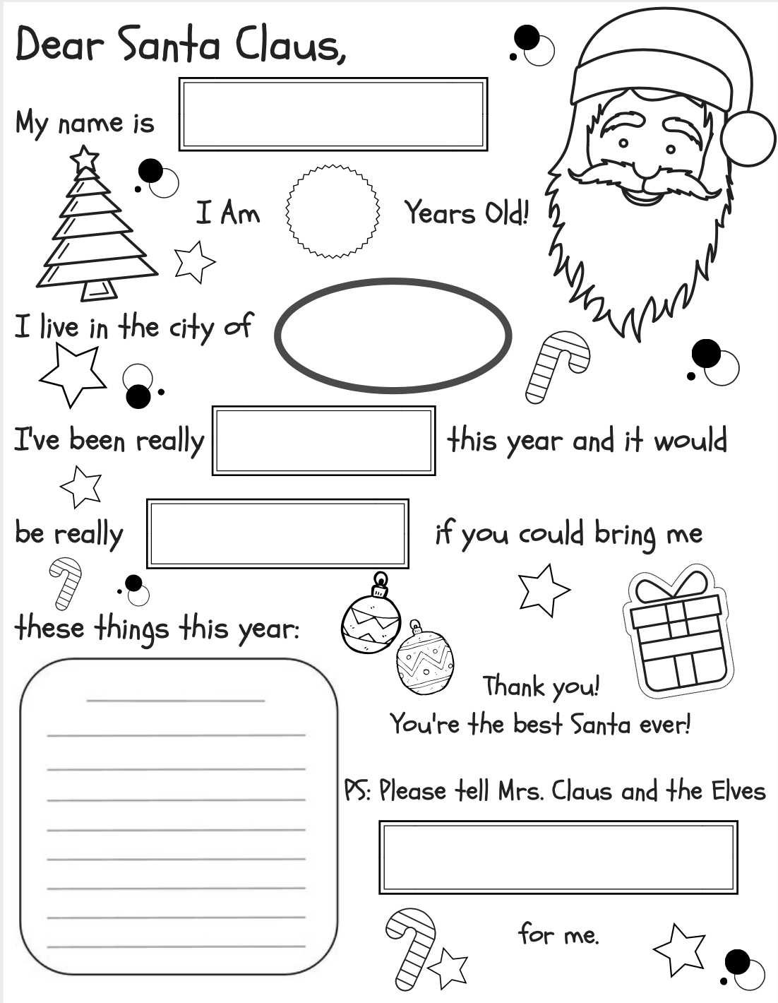 letter to santa printable
