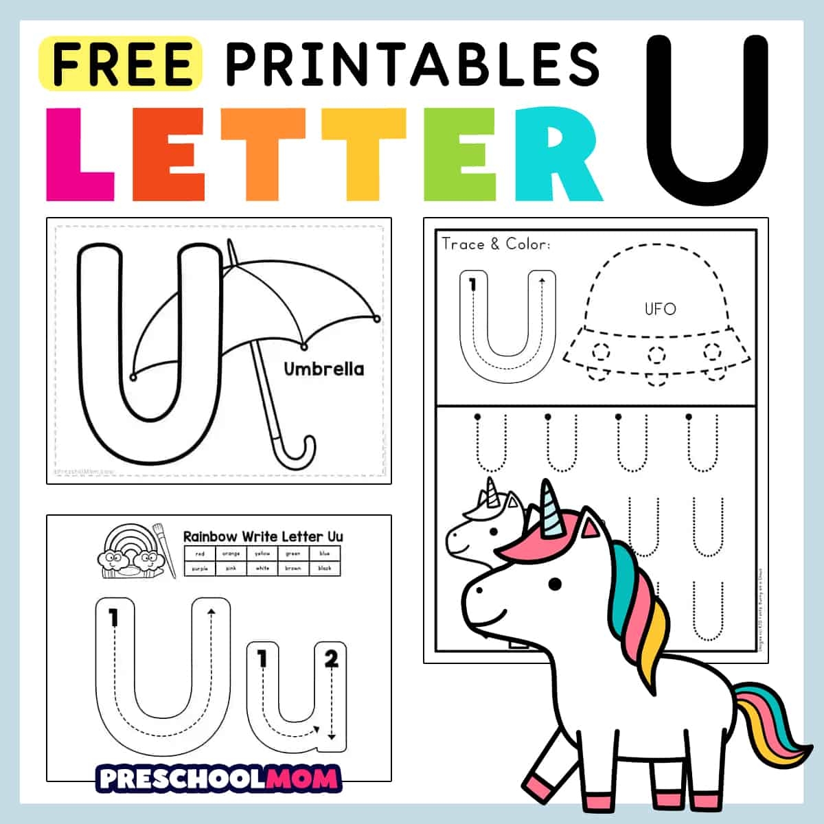 Letter U Preschool Worksheets
