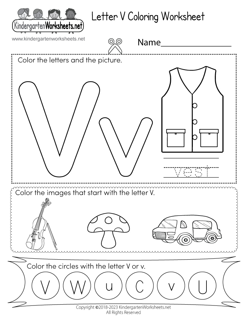 letter v worksheets for preschool