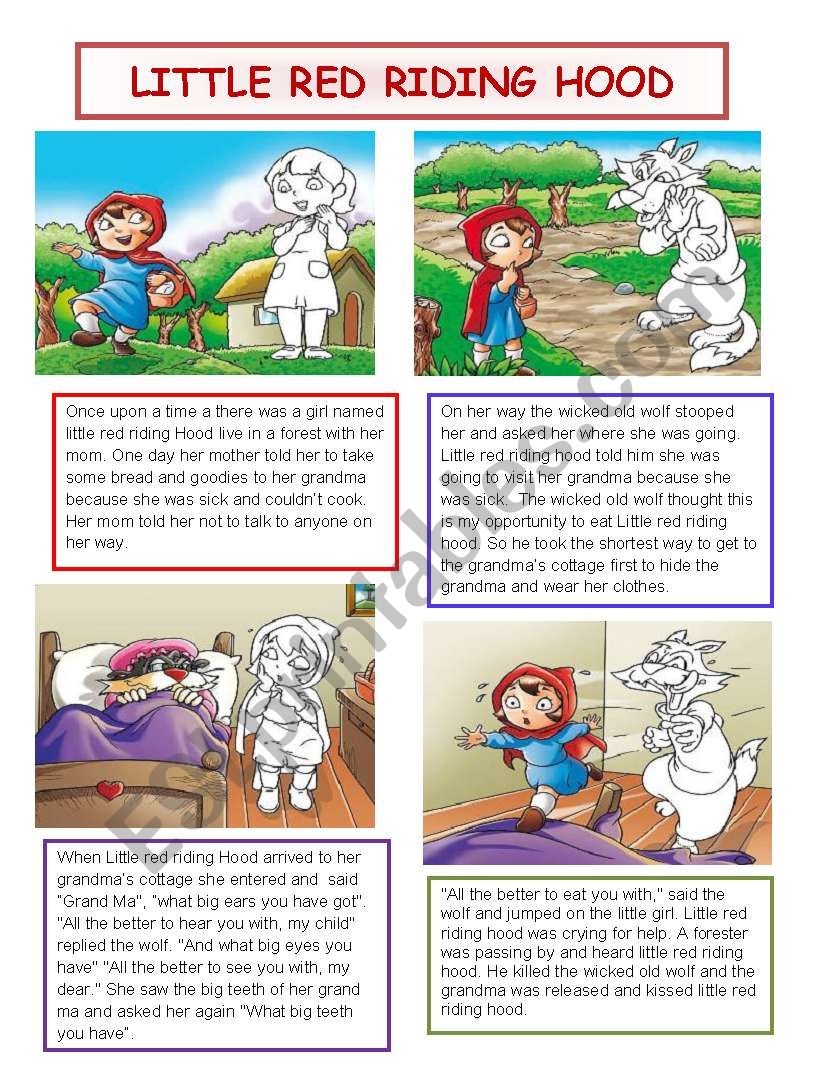 LITTLE RED RIDING HOOD ESL Worksheet By Lilianamontoya13