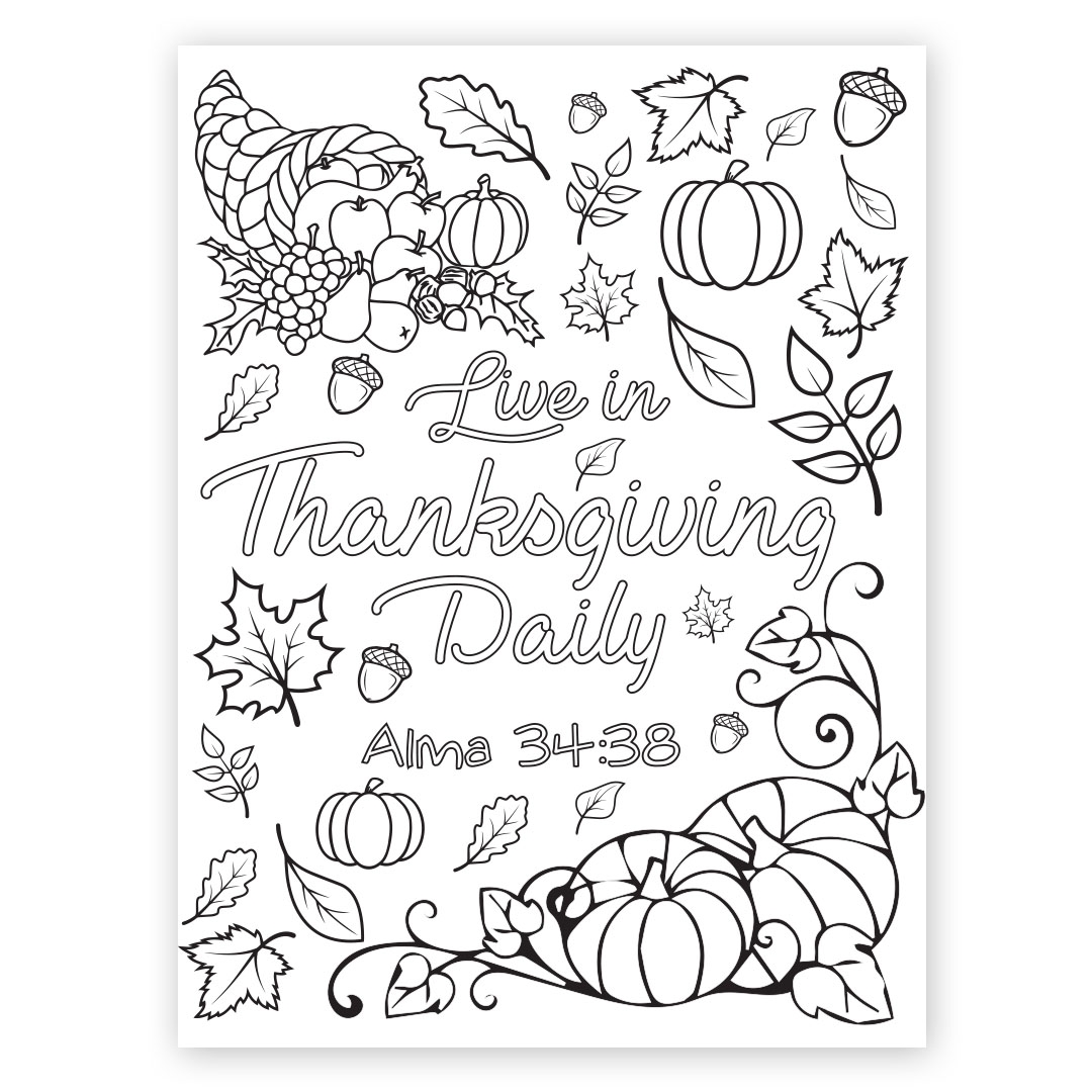 printable thanksgiving coloring page detailed