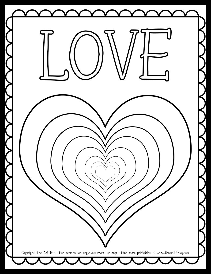 printable heart coloring pages